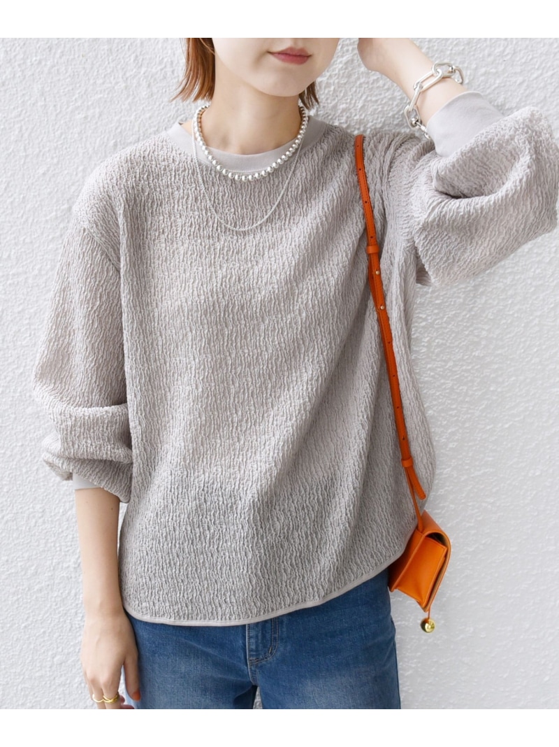 【WEB限定】＜手洗い可能＞ランダムブルーゼ ロングスリーブ プルオーバー SHIPS WOMEN シップス トップス カットソー・Tシャツ ブラウン ベージュ ブラック【送料無料】[ Fashion]