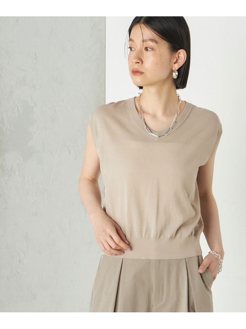 【SALE／40%OFF】Wai+:＜室内用便器能力のある＞Vのど首 より良い SHIPS WOMEN シップス トップス 編み物 ベージュ 黒いこと【RBA_E】【貨物輸送無料】[ Fashion]