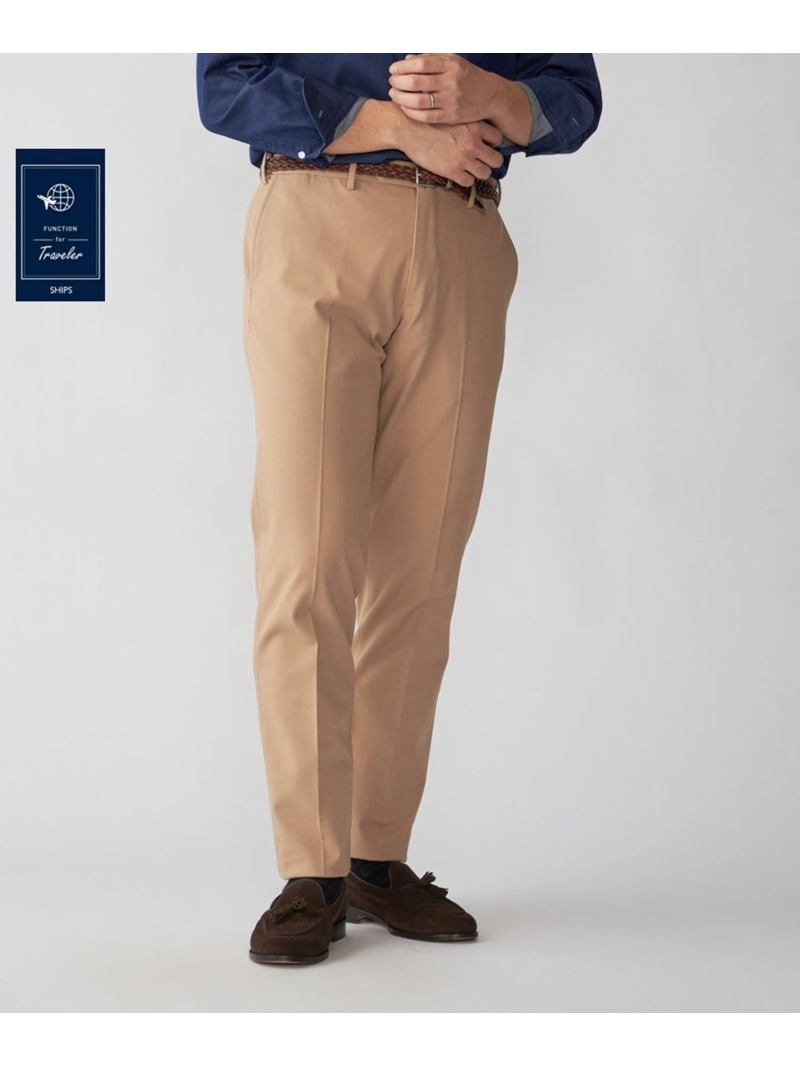 SHIPS:＜FUNCTION/手洗い可能＞コットン ノープリーツ 4WAY ストレッチ スラックス SHIPS MEN シップス パンツ スラックス・ドレスパンツ ホワイト ベージュ ネイビー【送料無料】[ Fashion]