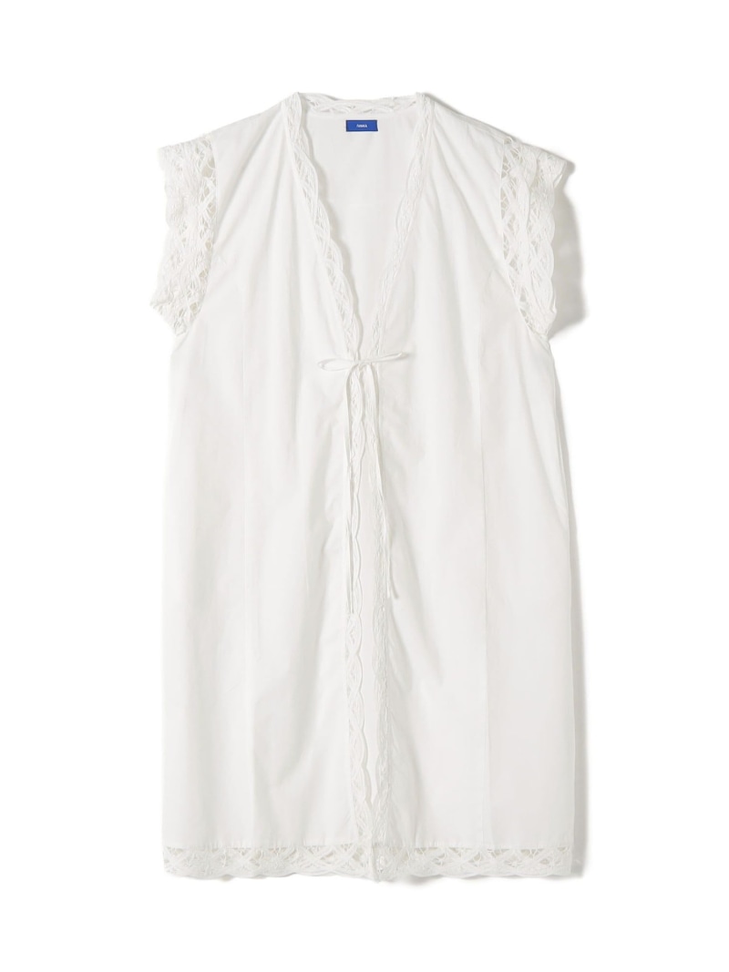 Fanaka:＜手洗い可能＞バテンレース ロング ジレ SHIPS WOMEN シップス トップス ベスト・ジレ ホワイト【送料無料】[ Fashion]