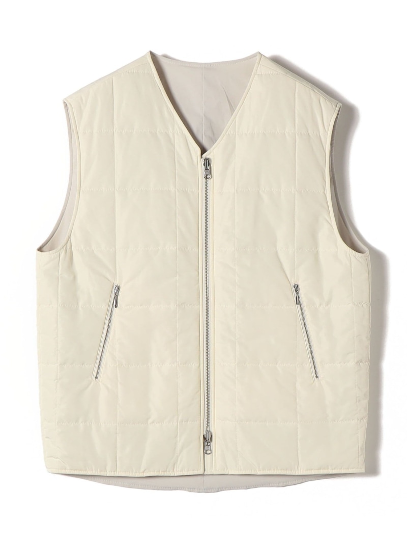 【SALE／50%OFF】SHIPS Primary Navy Label:＜室内用便器能力のある＞真四角 キルト リヴァーシブル ジレ SHIPS WOMEN シップス トップス より良い・ジレ ベージュ 黒いこと【RBA_E】【貨物輸送無料】[ Fashion]