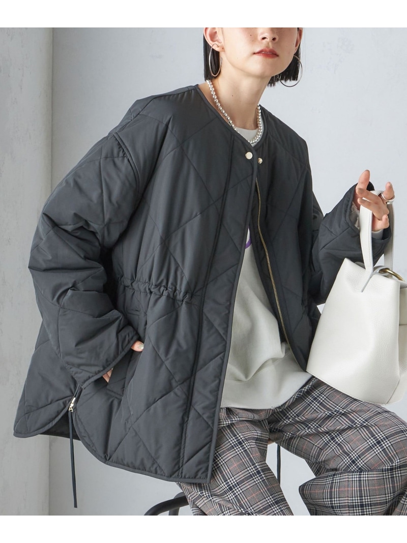 ＜室内用便器能力のある＞キルティング サイドジップ 上衣 SHIPS WOMEN シップス ジャケット・アウター 上衣・前掛け ベージュ 黒いこと 赤銅色 緑であること【貨物輸送無料】[ Fashion]