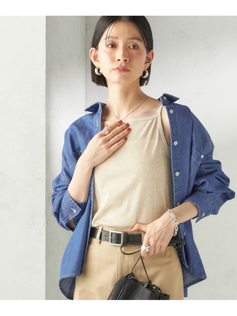 【SHIPS別注】GGG:＜手洗い可能＞スクエアネック リブ タンクトップ SHIPS WOMEN シップス トップス キャミソール ブラウン ベージュ ネイビー レッド【送料無料】[ Fashion]