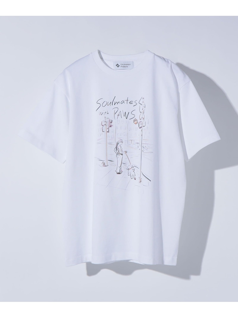 【City Ambient Products別注】佐伯 ゆう子: アート Tシャツ SHIPS MEN シップス トップス カットソー・Tシャツ ホワイト【送料無料】[ Fashion]