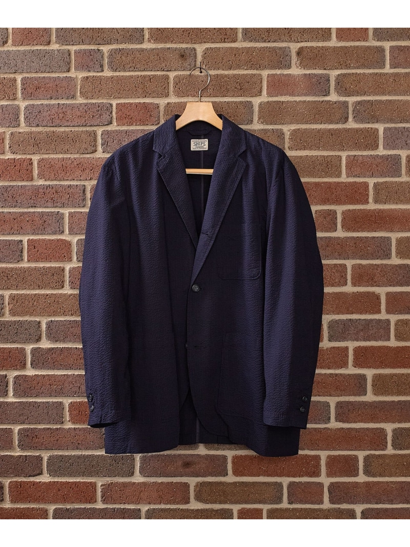 【SALE／40%OFF】SHIPS: AUTHENTIC サッカー ジャケット SHIPS MEN シップス ジャケット・アウター テーラードジャケット・ブレザー ネイビー【RBA_E】【送料無料】[ Fashion]｜SHIPS　シップス