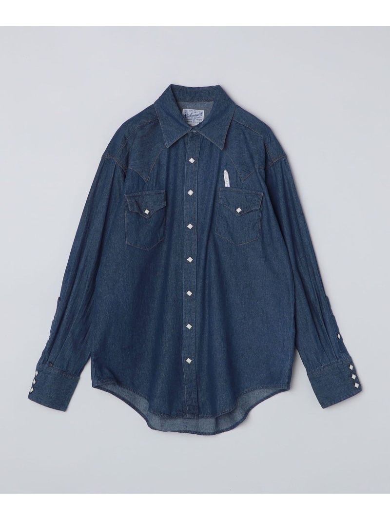 【SALE／50%OFF】ROCKMOUNT: リラックス デニム ウエスタン シャツ SHIPS MEN シップス トップス シャツ・ブラウス ブルー【RBA_E】【送料無料】[ Fashion]
