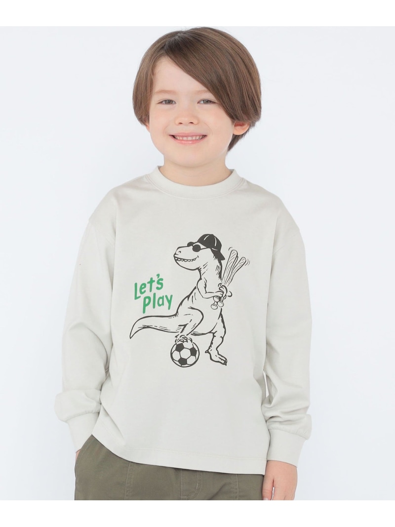 【SALE／30%OFF】【SHIPS KIDS別注】ARCH&LINE:100~130cm / ダイナソー ロングスリーブ Tシャツ SHIPS KIDS シップス トップス カットソー・Tシャツ グレー【RBA_E】【送料無料】[ Fashion]