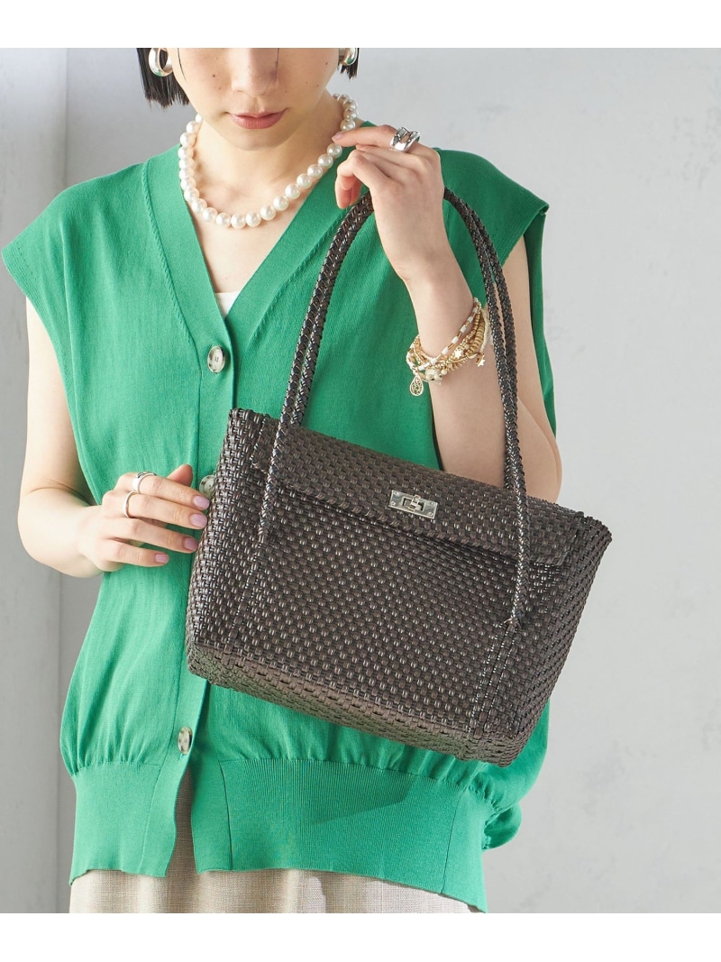 【SALE／40%OFF】【SHIPS別注】Diminutivo:フタ付き メルカドバッグ SHIPS WOMEN シップス バッグ かごバッグ ホワイト ブラウン【RBA_E】【送料無料】[ Fashion]