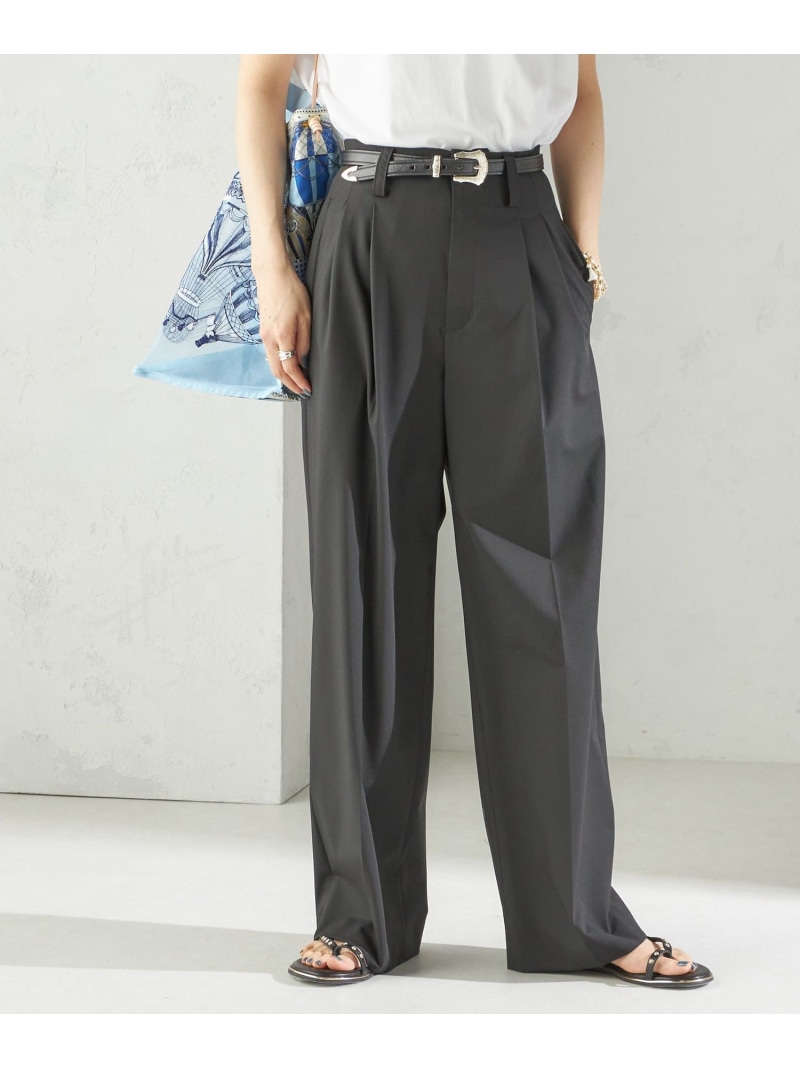 【SALE／50%OFF】＜手洗い可能＞2タック ワイド パンツ(ブラック) SHIPS WOMEN シップス パンツ その他のパンツ ブラック【RBA_E】【送料無料】[ Fashion]