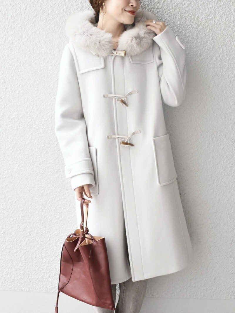 楽天市場 Sale 50 Off ファーダッフルコート Ships Women シップス コート ジャケット ダッフルコート グレー ホワイト Rba E 送料無料 Rakuten Fashion Ships シップス