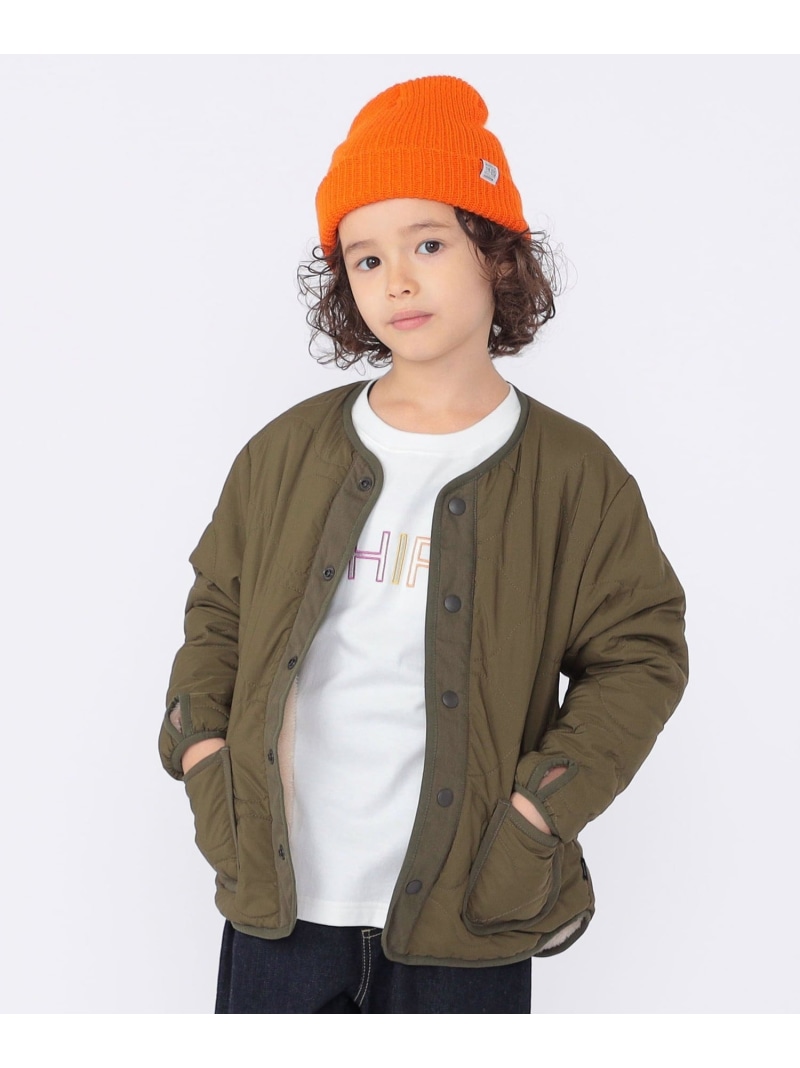 【SALE／40%OFF】SHIPS KIDS:100~130珊/＜洗い濯ぎ機能力のある＞ボア*キルティング リヴァーシブル 上衣 SHIPS KIDS シップス ジャケット・アウター 上衣・前掛け 緑であること 赤銅色【RBA_E】【貨物輸送無料】[ Fashion]