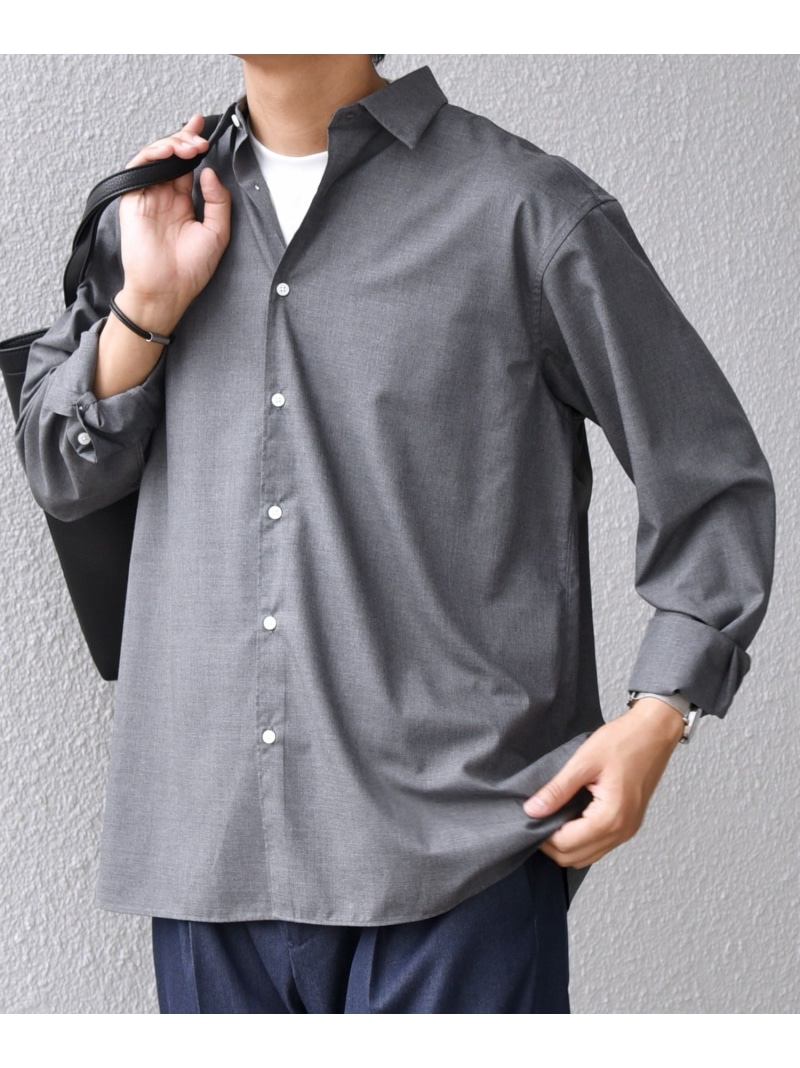 SHIPS any: LIM BLESS ソリッド/ストライプ レギュラーカラー シャツ(セットアップ対応)◇ SHIPS any シップス トップス シャツ・ブラウス カーキグリーン ネイビー グレー ホワイト【送料無料】[ Fashion]