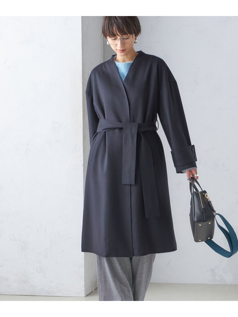 【SALE／65%OFF】MANTECO ノーカラー コート SHIPS WOMEN シップス ジャケット・アウター その他のジャケット・アウター カーキグリーン ブラック【RBA_E】【送料無料】[ Fashion]｜SHIPS　シップス