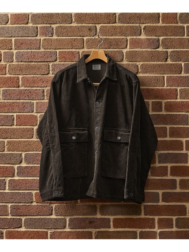 【SALE／30%OFF】SHIPS: AUTHENTIC ダブル隠し コール天 ティーシャツ アウター SHIPS MEN シップス ジャケット・アウター 余分の物のジャケット・アウター 赤銅色 米国海軍【RBA_E】【貨物輸送無料】[ Fashion]