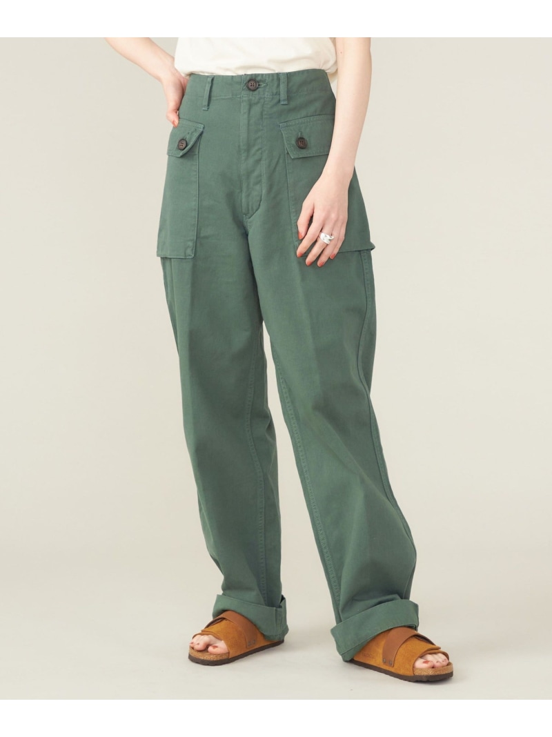 【SALE／60%OFF】SHIPS NINE CASE:＜洗い濯ぎ機能力のある＞ミリタリー ズボン下 ◇ SHIPS WOMEN シップス ズボン下 カーゴパンツ 赤銅色 緑であること【RBA_E】【貨物輸送無料】[ Fashion]