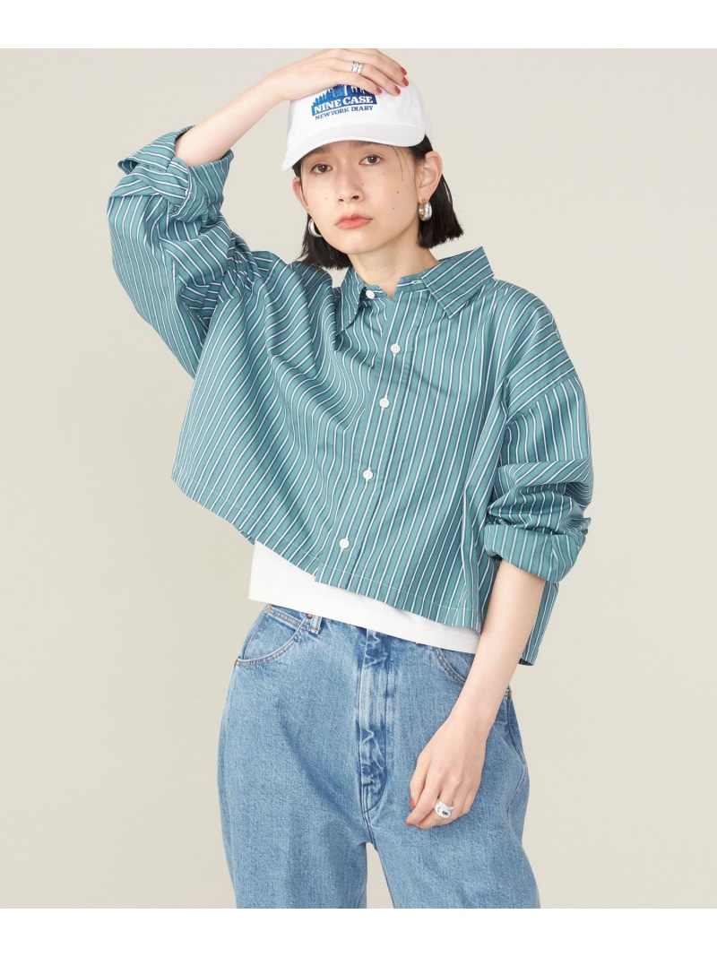 【SALE／30%OFF】《予約》SHIPS NINE CASE:＜洗濯機可能＞ショート シャツ◆ SHIPS WOMEN シップス トップス シャツ・ブラウス グリーン イエロー【RBA_E】【送料無料】[ Fashion]