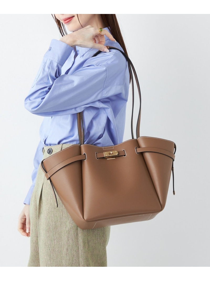 SHIPS Colors:ベルト デザイン トートバッグ◇ SHIPS Colors シップス バッグ トートバッグ ブラウン ベージュ【送料無料】[ Fashion]