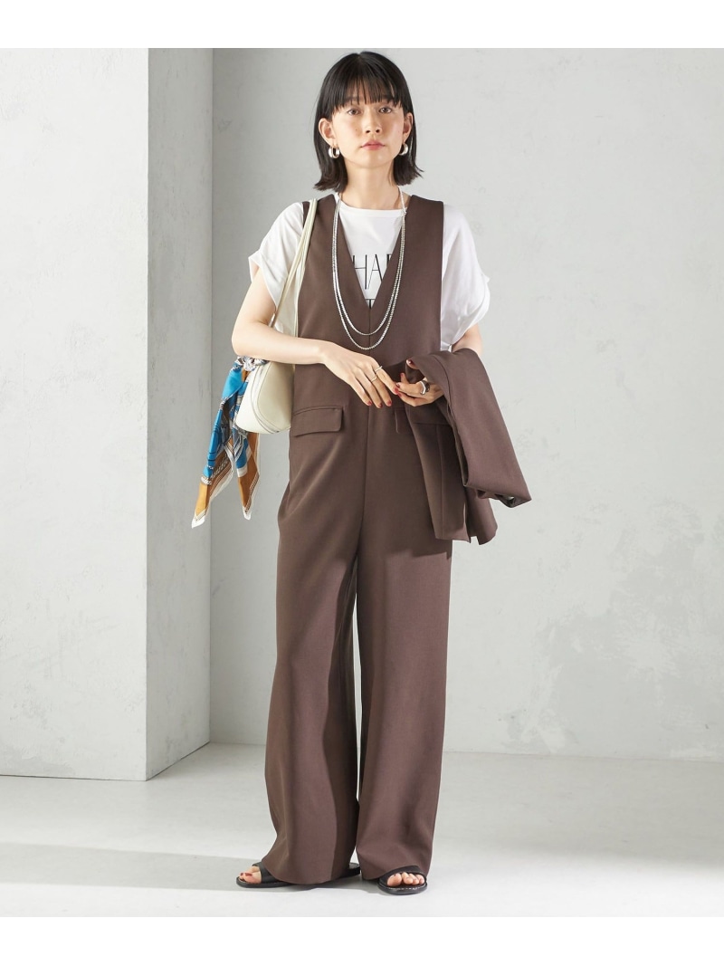【SALE／40%OFF】＜手洗い可能＞ハイカウント ダブルクロス オールインワン SHIPS WOMEN シップス オールインワン・オーバーオール オールインワン・つなぎ ブラウン ブラック【RBA_E】【送料無料】[ Fashion]