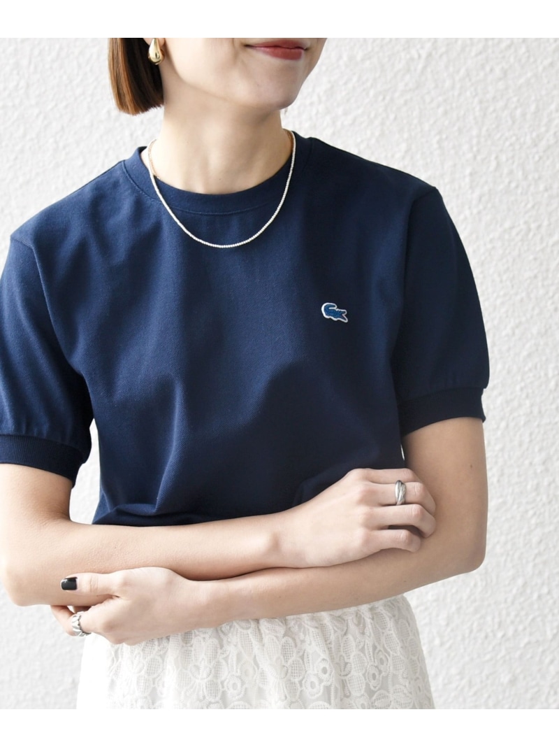 【SHIPS any別注】LACOSTE:＜洗い濯ぎ機能力のある＞PIQUE 労働者の一団のど首 ティーシャツ 26SS SHIPS any シップス トップス カットソー・ティーシャツ 白いこと ベージュ 米国海軍【貨物輸送無料】[ Fashion]