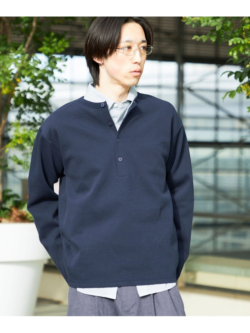 City Ambient Products: ピケ ヘンリー ネック ロングスリーブ SHIPS MEN シップス トップス カットソー・Tシャツ ネイビー グレー【送料無料】[ Fashion]