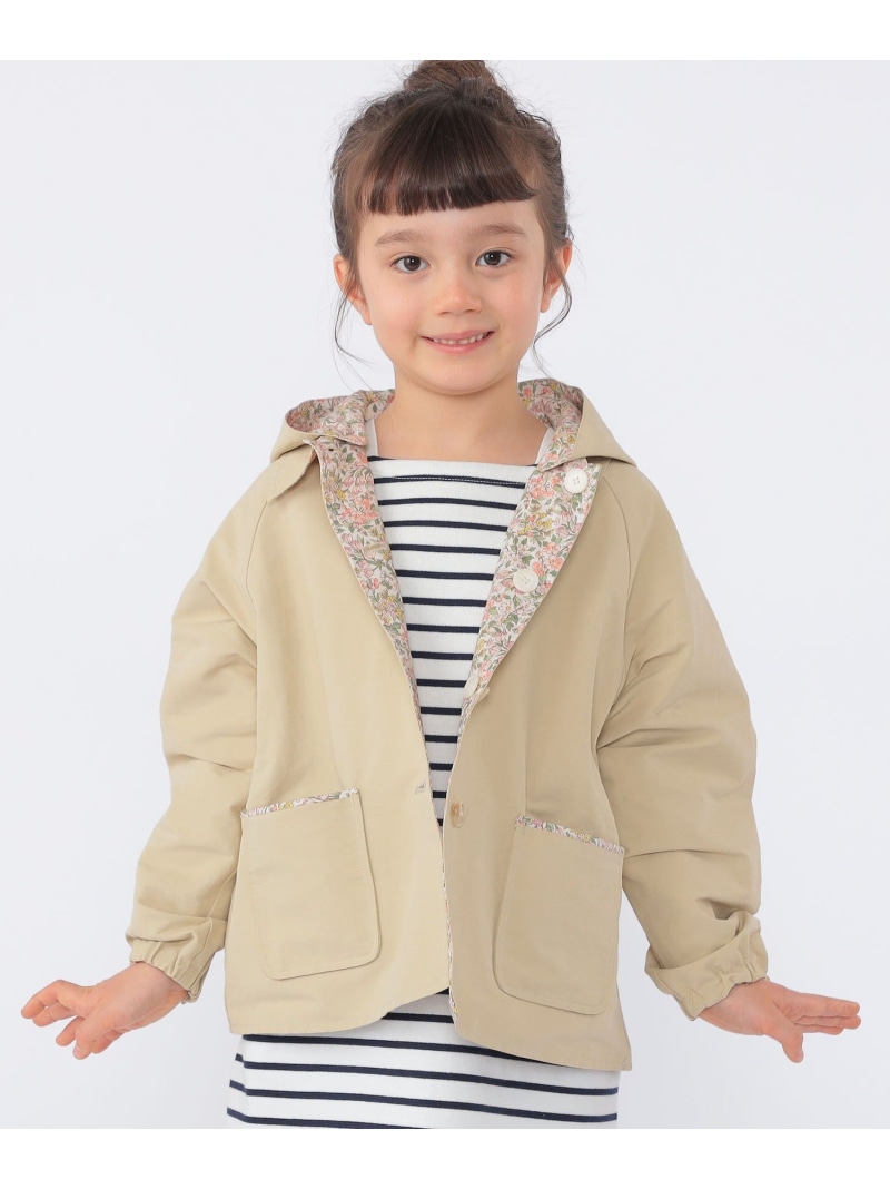 SHIPS KIDS:100~130cm / リバティ リバーシブル フード コート SHIPS KIDS シップス ジャケット・アウター その他のジャケット・アウター ベージュ ネイビー【送料無料】[ Fashion]