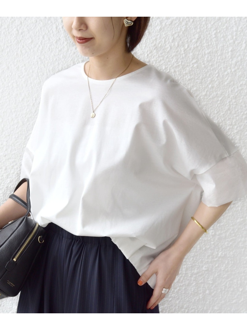 ＜当たること冷感 / 室内用便器能力のある＞裾 軽気球 シアー 縛 ティーシャツ SHIPS WOMEN シップス トップス カットソー・プルオーバー 米国海軍 緑であること 白いこと【貨物輸送無料】[ Fashion]