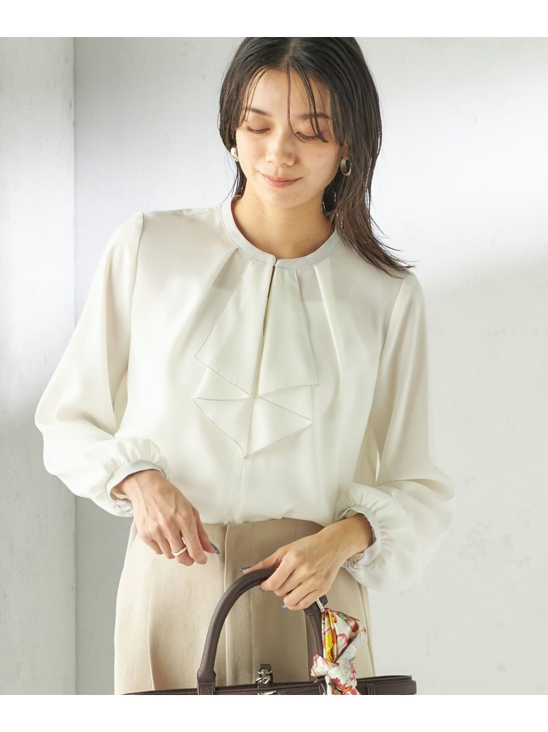 【SALE／30%OFF】＜手洗い可能＞フロント タイ メロー 長袖 ブラウス SHIPS WOMEN シップス トップス シャツ・ブラウス ホワイト【RBA_E】【送料無料】[ Fashion]｜SHIPS　シップス 8,894円