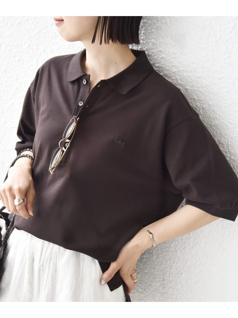 【SHIPS別注】LACOSTE:＜洗濯機可能＞ポロシャツ SHIPS WOMEN シップス トップス ポロシャツ ホワイト ブラウン ブラック ピンク ネイビー【送料無料】[ Fashion]