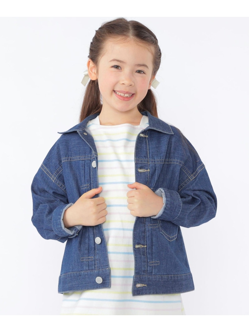 【SALE／30%OFF】SHIPS KIDS:100~130cm/ライト デニム ジャケット SHIPS KIDS シップス ジャケット・アウター デニムジャケット ネイビー ブルー【RBA_E】【送料無料】[ Fashion]｜SHIPS　シップス