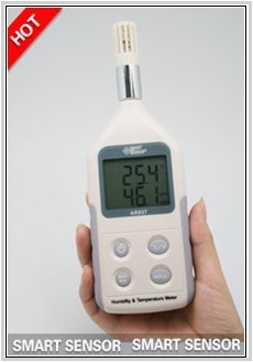 SMART SENSOR デジタル温湿度計 AR837 温度測定 湿度測定 家庭用 商業用 簡単操作 データ保持機能 最大値・最小値保持機能 オート電源オフ 高速サンプリング バックライト付きLCDディスプレイ 室温度 手持ち型 一年保証 送料無料