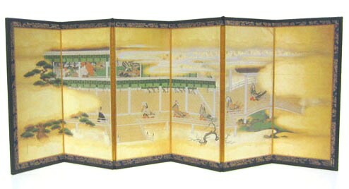 和雑貨 和風インテリア海外向け おみやげ日本の名画 六曲屏風源氏物語絵巻 Educaps Com Br