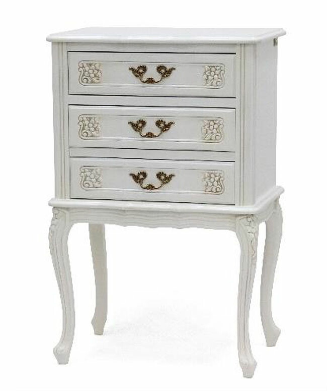 クラシック木製キャビネット　ホワイト　送料込み 楽天市場】キャビネット 幅80cm 姫系 木製 アンティーク調 ブロカント