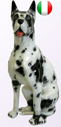 【送料無料】イタリア製　陶器　『アラン』　置物 ドッグ　dog アニマル　雑貨　動物置き物 ヨーロッパ　Italy　インテリア　オーナメント