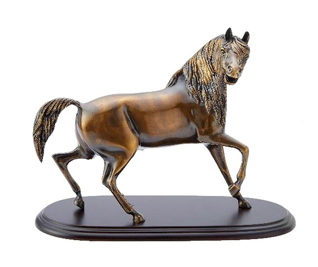 【送料無料】スペイン製 真鍮 アンティーク風 オーナメント『ウマ』馬 うま Horse アニマル置物 ブラス インテリア 置物 アンティーク調雑貨 おしゃれ プレゼント|カーテン・インテリア シロヤマ