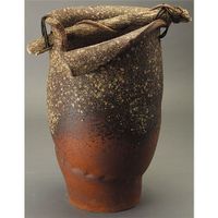 【送料無料】 信楽焼　傘立て　サイズ：W29×D33×H50(cm)　 信楽焼傘立　カサ立て　レインラック　玄関収納　和風　伝統　工芸品　焼き物　傘　 ※北海道・沖縄・離島の送料は別途見積り