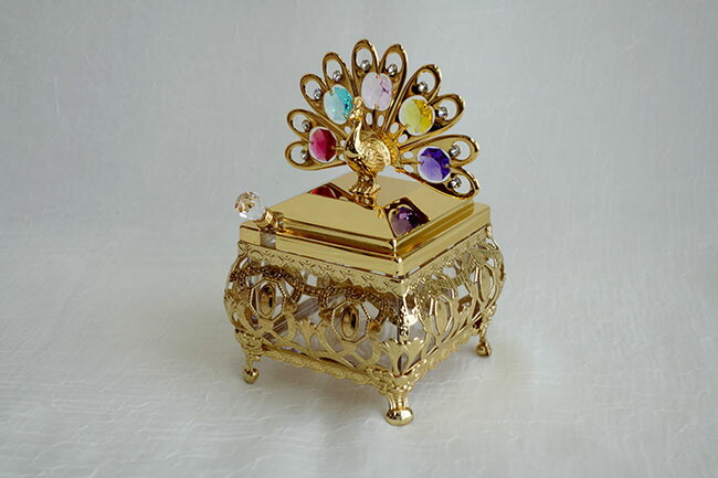 楽天市場】クリスタルオーナメント 孔雀クジャク オブジェ クリスタル