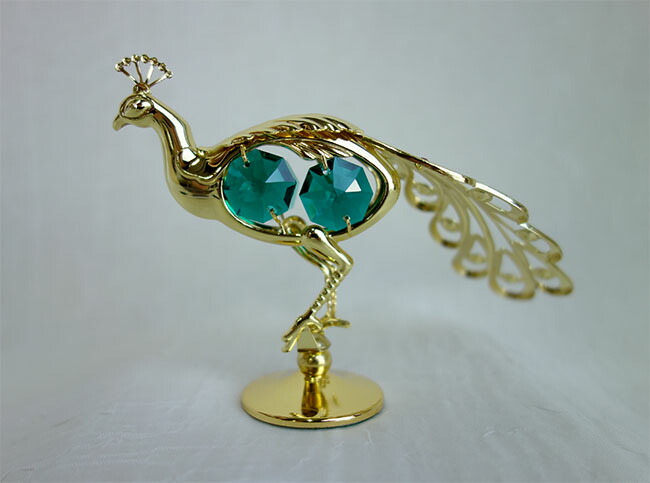 楽天市場】クリスタルオーナメント 孔雀クジャク オブジェ