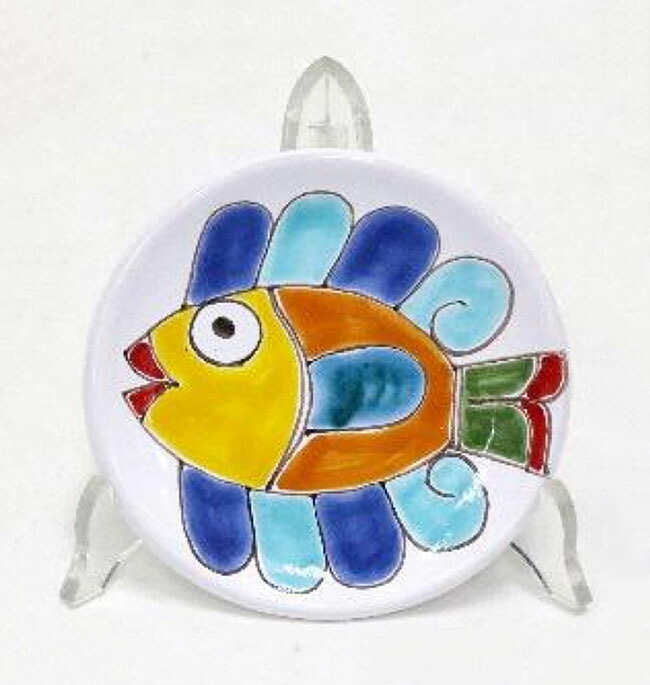 楽天市場】イタリア製 輸入雑貨 絵皿 サカナ 魚 手描き ブルー