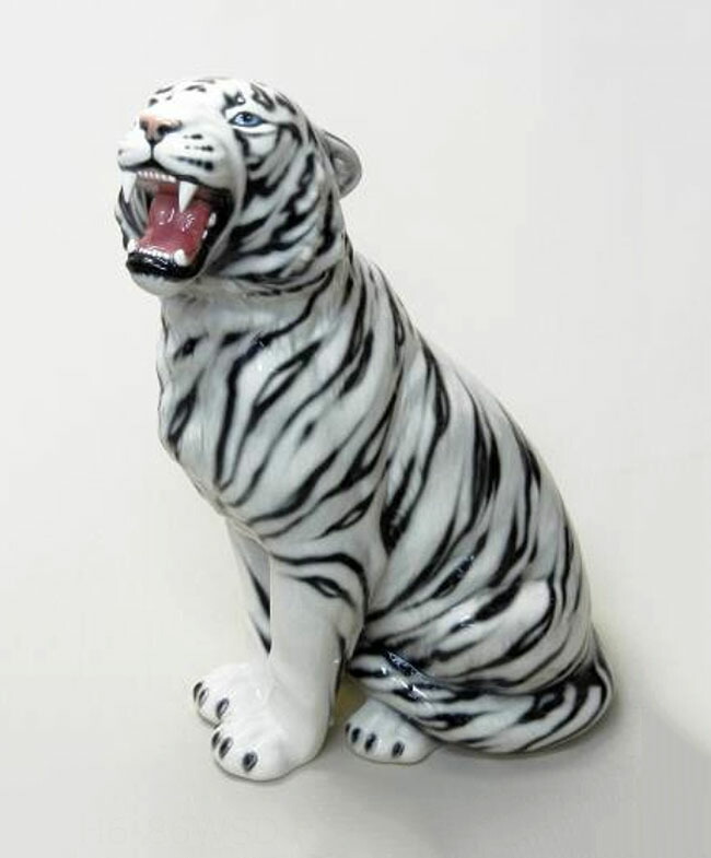 楽天市場】ホワイトタイガー 置物 オブジェ h6-86wsd 【送料無料
