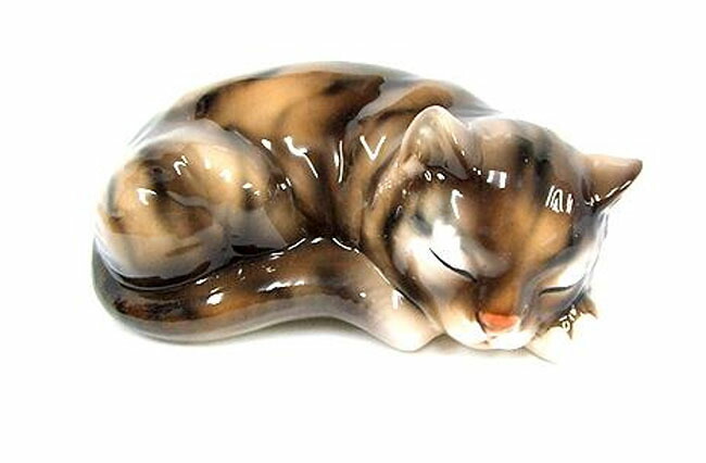 楽天市場】【送料無料】イタリア製 陶器アニマル 『ネコ』猫置物 眠り