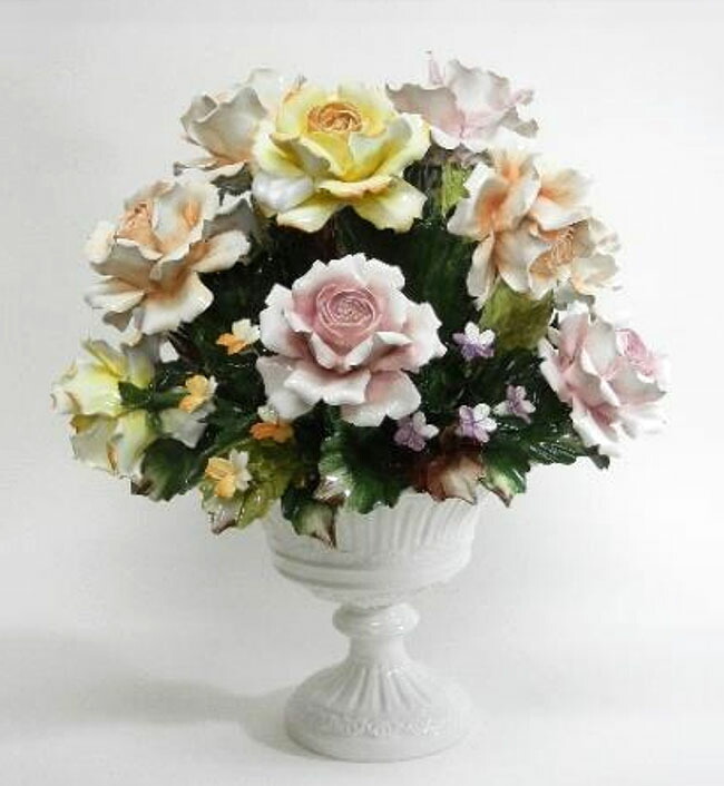 楽天市場】イタリア製 陶花ハンドメイド オブジェ クラシック