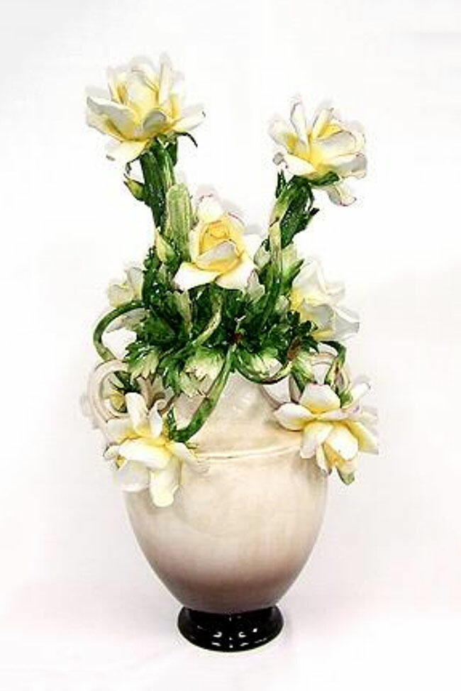 【貨物輸送無料】イタリア共和国製 アンティーク風 瀬戸もの 陶花  御花 白いこと \u003cbr /\u003e飾りつけ 室内装飾飾りつけ かざり付ける品 見せびらかす 古典派音楽 インポート雑貨 \u003cbr /\u003eお手てお手伝いさん お手てえの具 差し上げ物 差し上げ物 お祝品 今めかしい