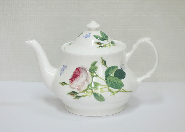 再入荷しました♪イギリス製 ROY KIRKHAM ルドゥーテ ボーンチャイナティーポット(大)4〜5人用 薔薇 PALACE GARDEN