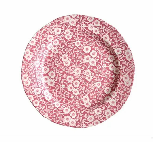 【送料無料】【即納可】再入荷しました♪ イギリス製　Burleigh バーレイ社　Calico　 キャリコプレート　ピンクキャリコ　21.5cm　 プレート　皿　お皿　洋食器　英国食器　テーブルウエア　花柄　おしゃれ ※ギフトボックス別売り