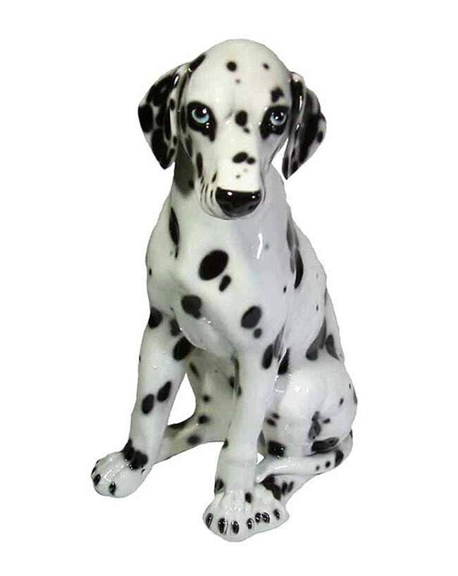 【希少・大特価】イタリア製 アニマルオブジェ 犬 陶器製 インテリア 置物 イタリア製 ダルメシアン 犬 dog 陶器 大型 置物 オブジェ