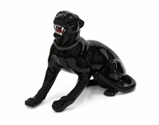 楽天市場】黒ヒョウ ブラック レオパード パンサー 置物 オブジェ h6