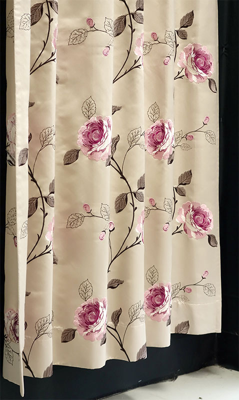 楽天市場】【1.5倍ヒダ】 オーダーカーテン 薔薇柄 「オールドローズ