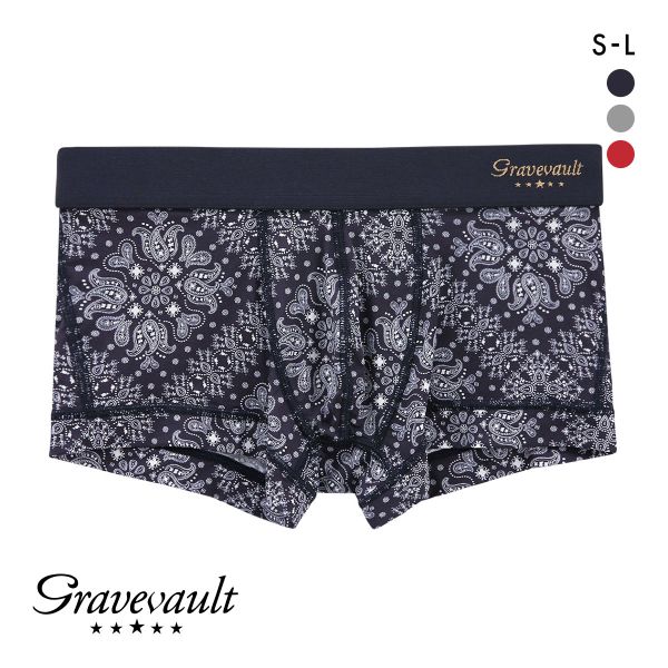 グレイブボールト Bandana ローライズ ボクサーパンツ SML メンズ 前閉じ 日本製 Gravevault 国産 全3色 S-L