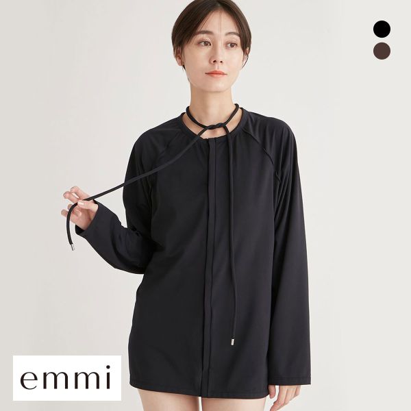 楽天市場】エミ emmi ラッシュガードカーディガン レディース ブラック
