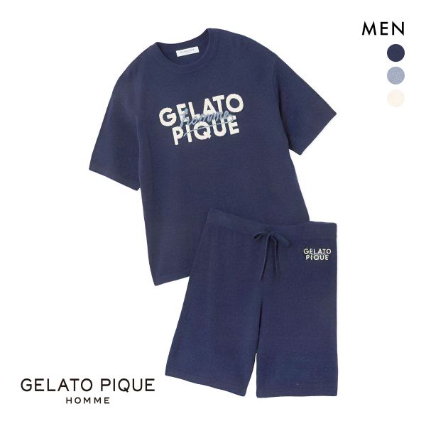 ジェラートピケ gelato pique 半袖 パジャマ ネイビー gelato pique（ジェラートピケ）の「【PEANUTS】【HOMME】ワン